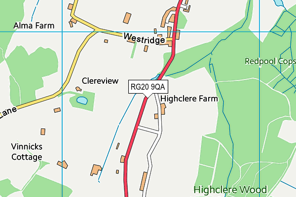 RG20 9QA map - OS VectorMap District (Ordnance Survey) RG20 9QA map - OS VectorMap District (Ordnance Survey)