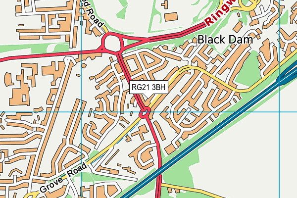 RG21 3BH map - OS VectorMap District (Ordnance Survey)