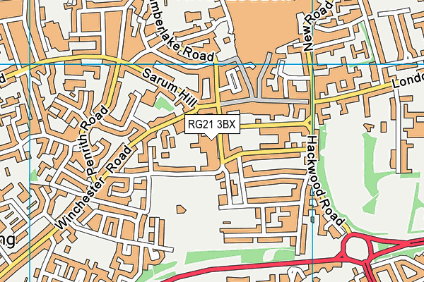RG21 3BX map - OS VectorMap District (Ordnance Survey) RG21 3BX map - OS VectorMap District (Ordnance Survey)