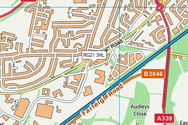 RG21 3HL map - OS VectorMap District (Ordnance Survey) RG21 3HL map - OS VectorMap District (Ordnance Survey)