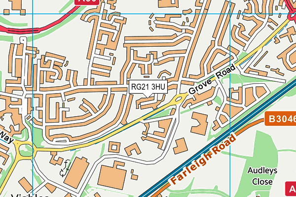 RG21 3HU map - OS VectorMap District (Ordnance Survey) RG21 3HU map - OS VectorMap District (Ordnance Survey)