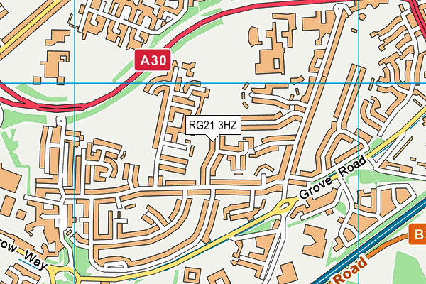 RG21 3HZ map - OS VectorMap District (Ordnance Survey) RG21 3HZ map - OS VectorMap District (Ordnance Survey)