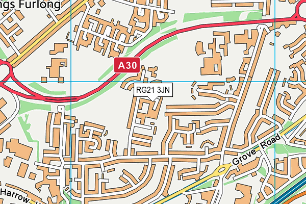 RG21 3JN map - OS VectorMap District (Ordnance Survey) RG21 3JN map - OS VectorMap District (Ordnance Survey)