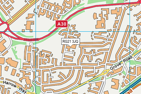 RG21 3JQ map - OS VectorMap District (Ordnance Survey) RG21 3JQ map - OS VectorMap District (Ordnance Survey)