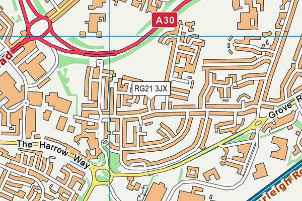 RG21 3JX map - OS VectorMap District (Ordnance Survey) RG21 3JX map - OS VectorMap District (Ordnance Survey)