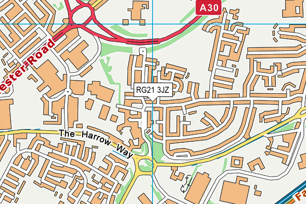 RG21 3JZ map - OS VectorMap District (Ordnance Survey) RG21 3JZ map - OS VectorMap District (Ordnance Survey)
