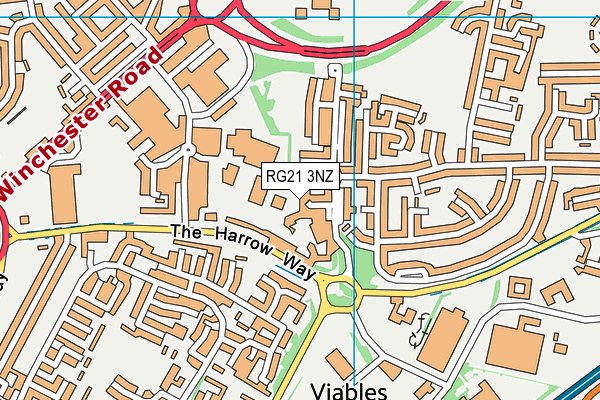 RG21 3NZ map - OS VectorMap District (Ordnance Survey) RG21 3NZ map - OS VectorMap District (Ordnance Survey)