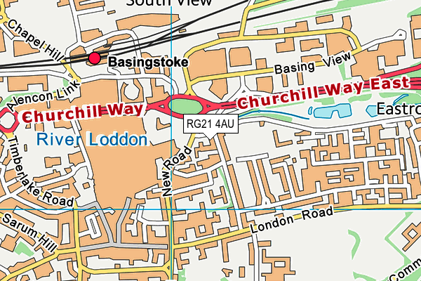RG21 4AU map - OS VectorMap District (Ordnance Survey) RG21 4AU map - OS VectorMap District (Ordnance Survey)