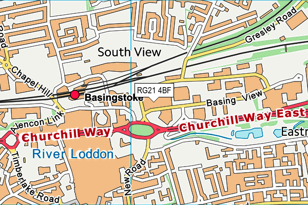 RG21 4BF map - OS VectorMap District (Ordnance Survey) RG21 4BF map - OS VectorMap District (Ordnance Survey)