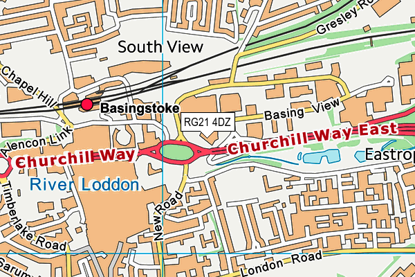 RG21 4DZ map - OS VectorMap District (Ordnance Survey) RG21 4DZ map - OS VectorMap District (Ordnance Survey)