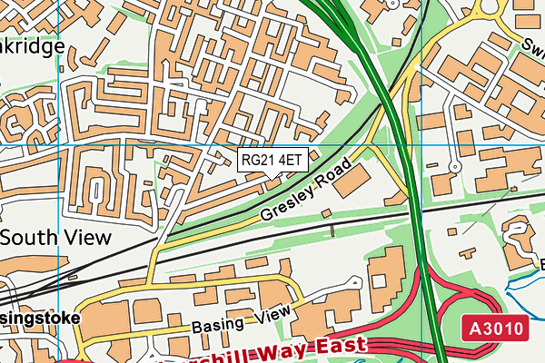 RG21 4ET map - OS VectorMap District (Ordnance Survey) RG21 4ET map - OS VectorMap District (Ordnance Survey)