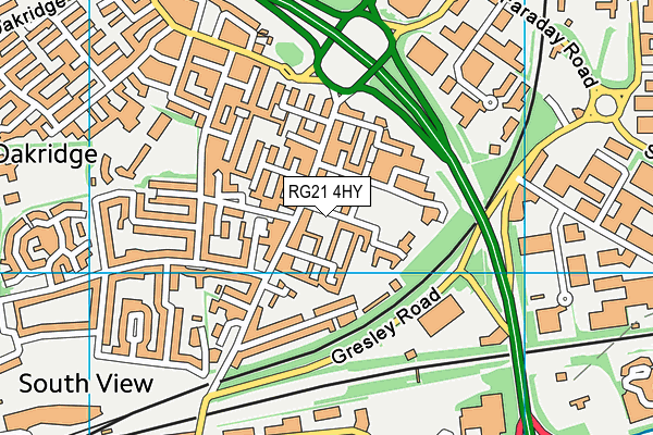 RG21 4HY map - OS VectorMap District (Ordnance Survey) RG21 4HY map - OS VectorMap District (Ordnance Survey)