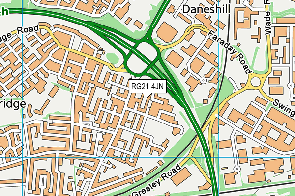 RG21 4JN map - OS VectorMap District (Ordnance Survey) RG21 4JN map - OS VectorMap District (Ordnance Survey)