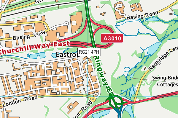 RG21 4PH map - OS VectorMap District (Ordnance Survey)