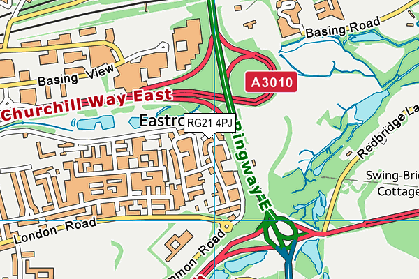 RG21 4PJ map - OS VectorMap District (Ordnance Survey) RG21 4PJ map - OS VectorMap District (Ordnance Survey)