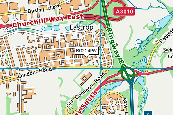 RG21 4PW map - OS VectorMap District (Ordnance Survey) RG21 4PW map - OS VectorMap District (Ordnance Survey)