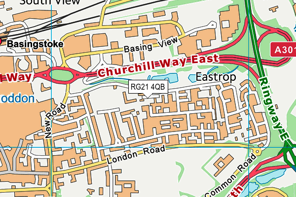 RG21 4QB map - OS VectorMap District (Ordnance Survey)