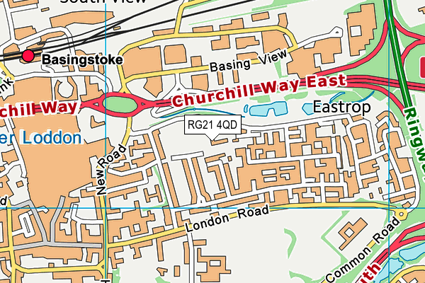 RG21 4QD map - OS VectorMap District (Ordnance Survey) RG21 4QD map - OS VectorMap District (Ordnance Survey)