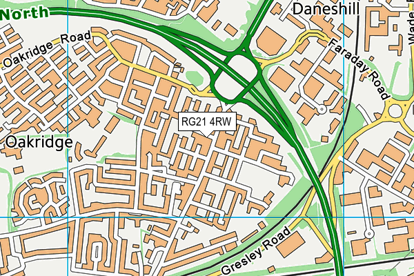 RG21 4RW map - OS VectorMap District (Ordnance Survey) RG21 4RW map - OS VectorMap District (Ordnance Survey)
