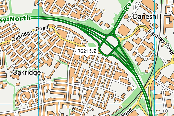 RG21 5JZ map - OS VectorMap District (Ordnance Survey) RG21 5JZ map - OS VectorMap District (Ordnance Survey)