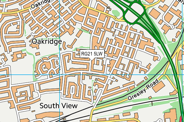 RG21 5LW map - OS VectorMap District (Ordnance Survey) RG21 5LW map - OS VectorMap District (Ordnance Survey)