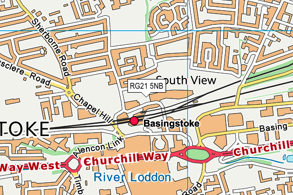 RG21 5NB map - OS VectorMap District (Ordnance Survey) RG21 5NB map - OS VectorMap District (Ordnance Survey)