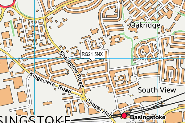 RG21 5NX map - OS VectorMap District (Ordnance Survey) RG21 5NX map - OS VectorMap District (Ordnance Survey)