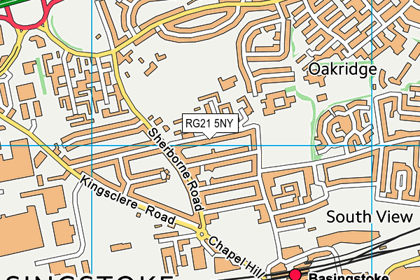RG21 5NY map - OS VectorMap District (Ordnance Survey) RG21 5NY map - OS VectorMap District (Ordnance Survey)