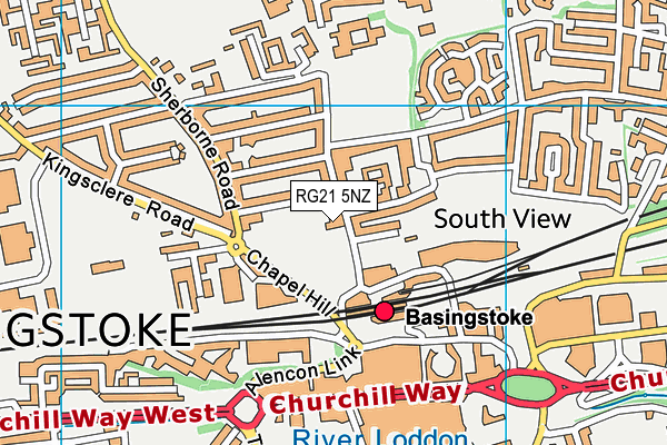 RG21 5NZ map - OS VectorMap District (Ordnance Survey) RG21 5NZ map - OS VectorMap District (Ordnance Survey)