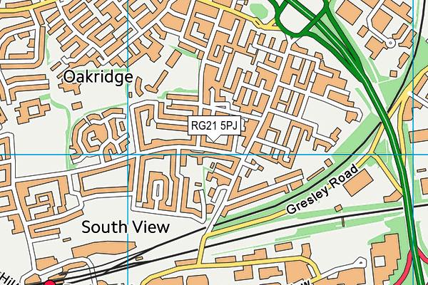 RG21 5PJ map - OS VectorMap District (Ordnance Survey) RG21 5PJ map - OS VectorMap District (Ordnance Survey)