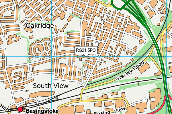RG21 5PQ map - OS VectorMap District (Ordnance Survey) RG21 5PQ map - OS VectorMap District (Ordnance Survey)