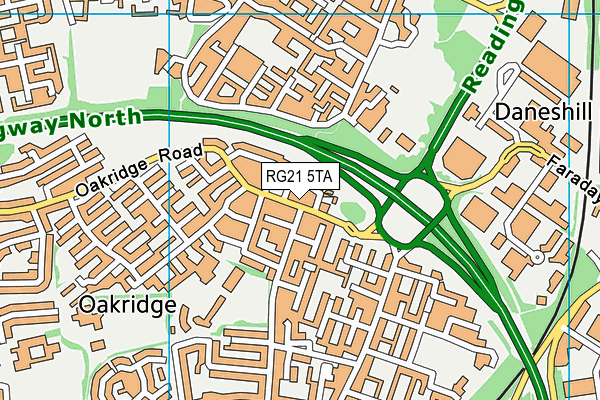 RG21 5TA map - OS VectorMap District (Ordnance Survey) RG21 5TA map - OS VectorMap District (Ordnance Survey)