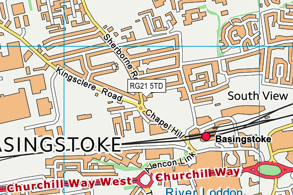 RG21 5TD map - OS VectorMap District (Ordnance Survey) RG21 5TD map - OS VectorMap District (Ordnance Survey)