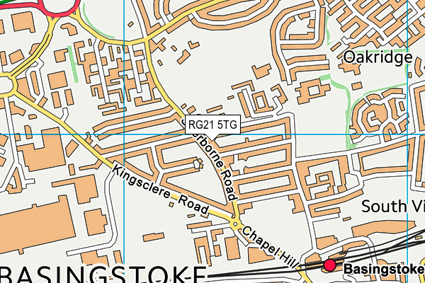 RG21 5TG map - OS VectorMap District (Ordnance Survey) RG21 5TG map - OS VectorMap District (Ordnance Survey)