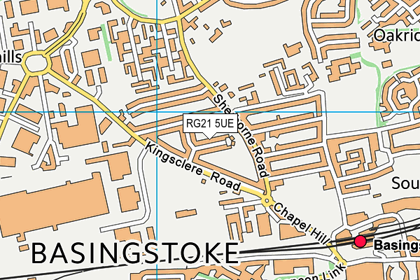 RG21 5UE map - OS VectorMap District (Ordnance Survey) RG21 5UE map - OS VectorMap District (Ordnance Survey)