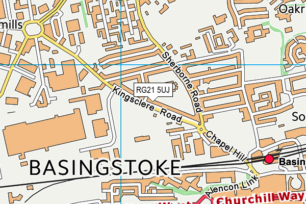 RG21 5UJ map - OS VectorMap District (Ordnance Survey) RG21 5UJ map - OS VectorMap District (Ordnance Survey)