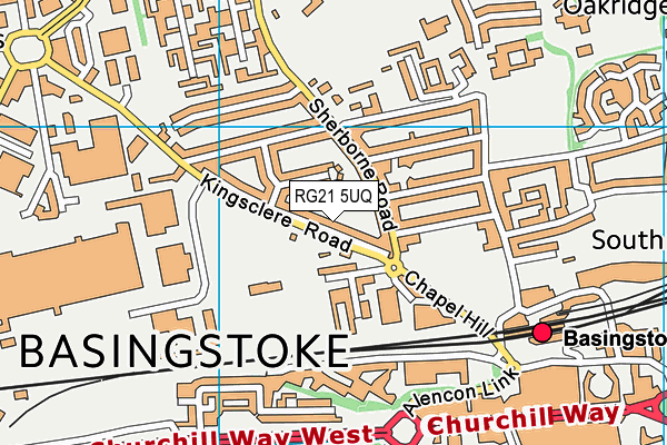 RG21 5UQ map - OS VectorMap District (Ordnance Survey) RG21 5UQ map - OS VectorMap District (Ordnance Survey)