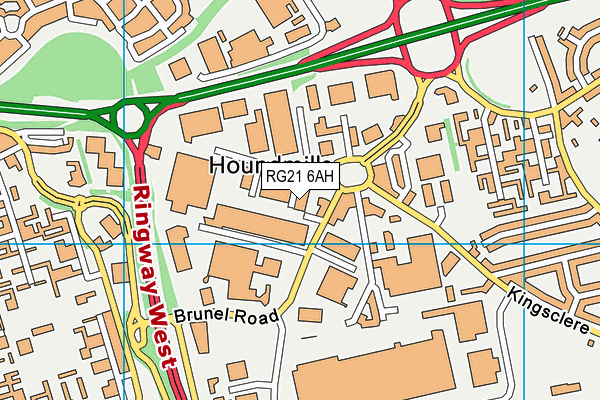 RG21 6AH map - OS VectorMap District (Ordnance Survey) RG21 6AH map - OS VectorMap District (Ordnance Survey)