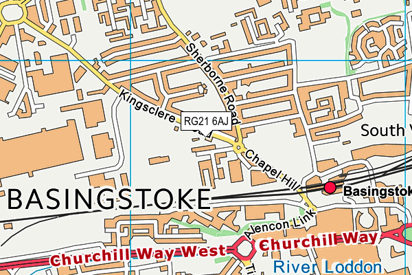 RG21 6AJ map - OS VectorMap District (Ordnance Survey) RG21 6AJ map - OS VectorMap District (Ordnance Survey)
