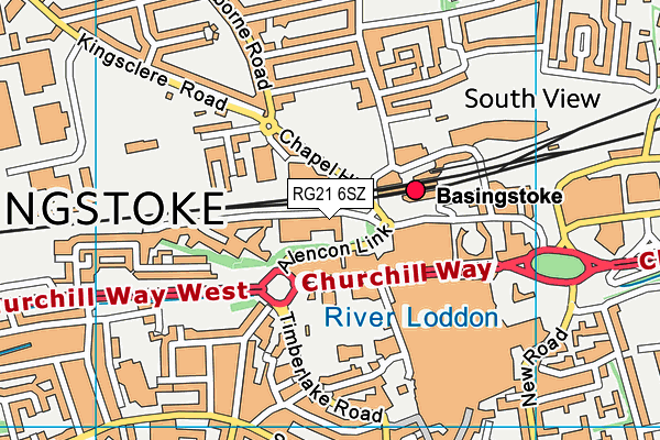 RG21 6SZ map - OS VectorMap District (Ordnance Survey) RG21 6SZ map - OS VectorMap District (Ordnance Survey)