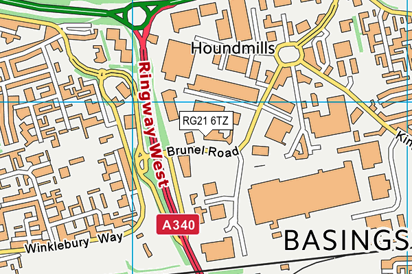 RG21 6TZ map - OS VectorMap District (Ordnance Survey) RG21 6TZ map - OS VectorMap District (Ordnance Survey)