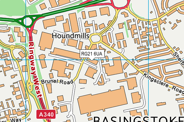 RG21 6UA map - OS VectorMap District (Ordnance Survey) RG21 6UA map - OS VectorMap District (Ordnance Survey)