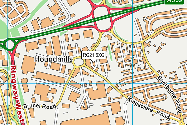 RG21 6XG map - OS VectorMap District (Ordnance Survey) RG21 6XG map - OS VectorMap District (Ordnance Survey)