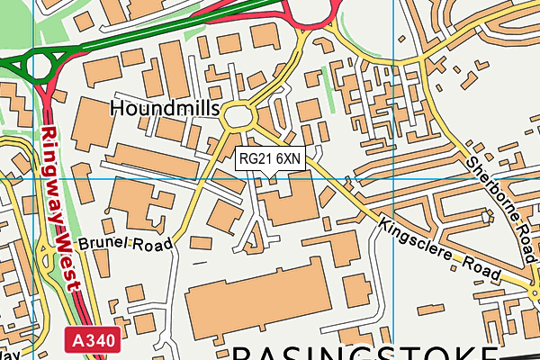 RG21 6XN map - OS VectorMap District (Ordnance Survey) RG21 6XN map - OS VectorMap District (Ordnance Survey)