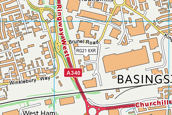 RG21 6XR map - OS VectorMap District (Ordnance Survey) RG21 6XR map - OS VectorMap District (Ordnance Survey)
