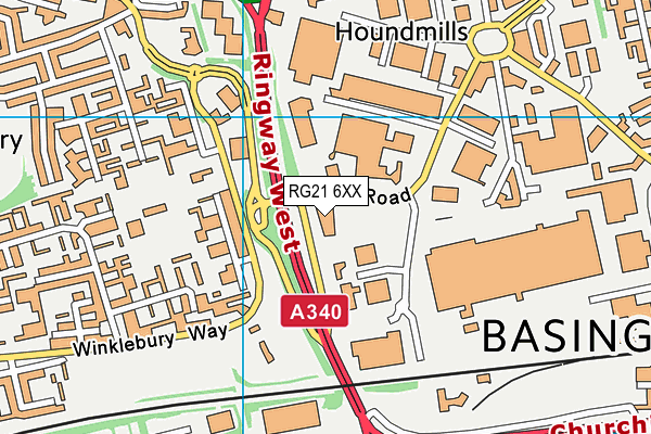 RG21 6XX map - OS VectorMap District (Ordnance Survey)