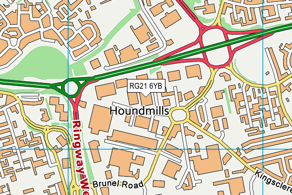 RG21 6YB map - OS VectorMap District (Ordnance Survey) RG21 6YB map - OS VectorMap District (Ordnance Survey)