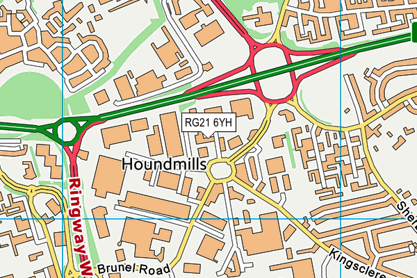 RG21 6YH map - OS VectorMap District (Ordnance Survey) RG21 6YH map - OS VectorMap District (Ordnance Survey)