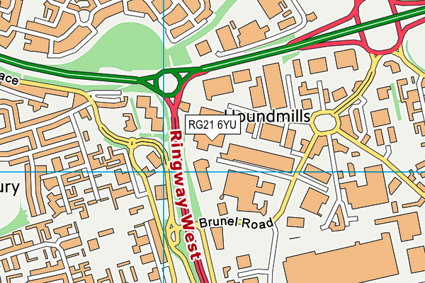 RG21 6YU map - OS VectorMap District (Ordnance Survey) RG21 6YU map - OS VectorMap District (Ordnance Survey)