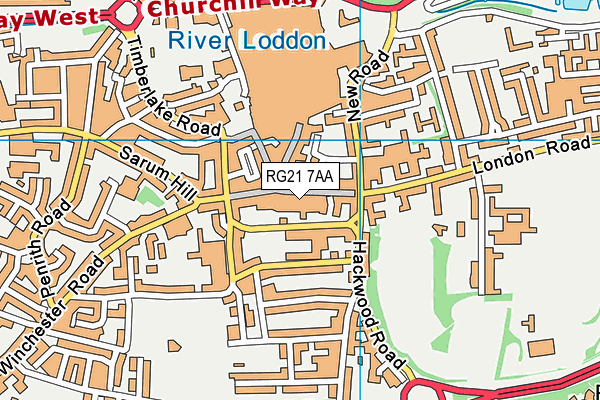 RG21 7AA map - OS VectorMap District (Ordnance Survey) RG21 7AA map - OS VectorMap District (Ordnance Survey)
